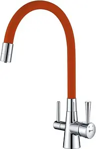 Смеситель для кухни с подключением к фильтру Lemark Comfort хром/оранжевый LM3075C-Orange Смеситель для кухни с подключением к фильтру Lemark Comfort хром/оранжевый LM3075C-Orange, 1