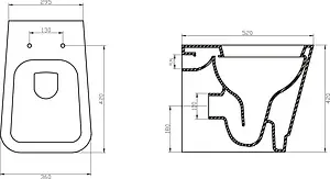 Унитаз приставной BelBagno Romina белый BB121CB, 2