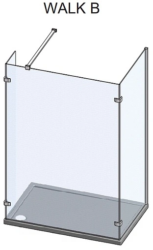 Душевое ограждение 1400x900мм прозрачное стекло Roltechnik Walk WALK B/1400/900 935-1400900-00-02