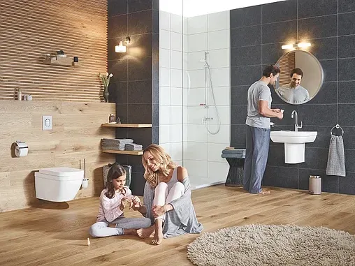 Комплект 6 в 1 Grohe Solido 39535000 с кнопкой Arena Cosmo 38844000 хром глянцевый