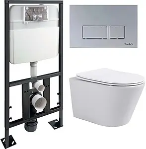 Комплект 5 в 1 Toni Arti Forli TA-01+TA-1905+TA-0040 с кнопкой Noche хром матовый Комплект 5 в 1 Toni Arti Forli TA-01+TA-1905+TA-0040 с кнопкой Noche хром матовый, 1