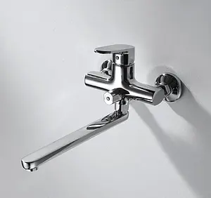 Смеситель для ванны с длинным изливом Bravat Pure хром F6105161C-01A, 3