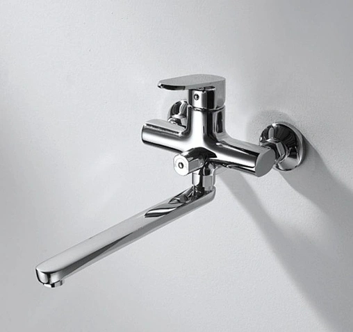 Смеситель для ванны с длинным изливом Bravat Pure хром F6105161C-01A