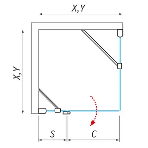 Душевое ограждение 1000x900мм прозрачное стекло Roltechnik Hitech Line HBO1+HBB/1000*900 284-1000000-06-02+286-9000000-06-02 Душевое ограждение 1000x900мм прозрачное стекло Roltechnik Hitech Line HBO1+HBB/1000*900 284-1000000-06-02+286-9000000-06-02, 4