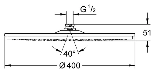 Лейка верхнего душа Grohe Rainshower Cosmopolitan 400 хром 28778000