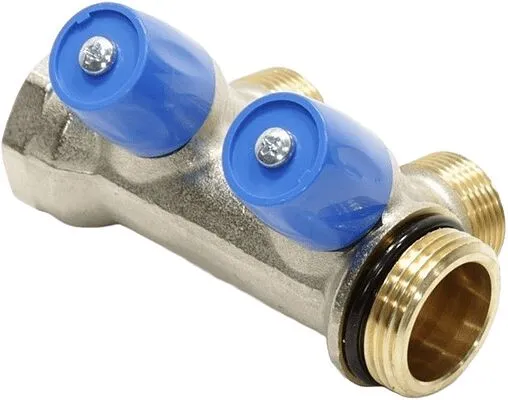 Коллектор регулирующий проходной 2 отвода синий 1&quot;в/н x ¾&quot;ек General Fittings 6300E7N1005B2A