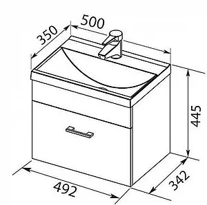 Тумба-умывальник подвесная Aquanet Верона 50 чёрный 00207766+00154242 Тумба-умывальник подвесная Aquanet Верона 50 чёрный 00207766+00154242, 2