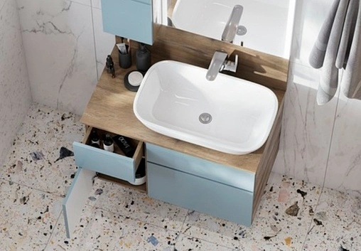 Тумба-умывальник подвесная Aquaton Мишель 80 фьорд/дуб рустикальный 1A256801MIX30+1A256603MIDR0+