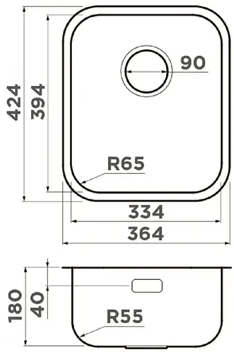 Мойка кухонная Omoikiri Omi 36-U/I-IN нержавеющая сталь 4993485