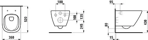 Унитаз подвесной безободковый Laufen Lua Rimless белый 8.2008.0.000.000.1
