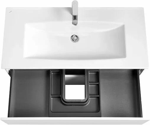 Тумба-умывальник подвесная Aquaton Сохо 100 белый глянец 1A2582K2AJ010