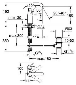 Смеситель для раковины Grohe Essence New хром 23462001 Смеситель для раковины Grohe Essence New хром 23462001, 2