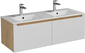 Тумба-умывальник подвесная ISVEA Onda Plus 120 белый/дуб 21OPS063120I+10SL50121SV, 1