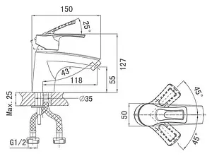 Смеситель для раковины D&K Furth Bayern хром DA1222101 Смеситель для раковины D&K Furth Bayern хром DA1222101, 2