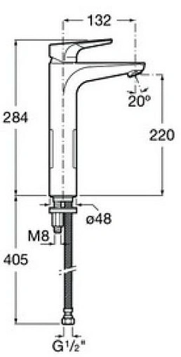 Смеситель для раковины Roca Atlas хром 75A3790C0M