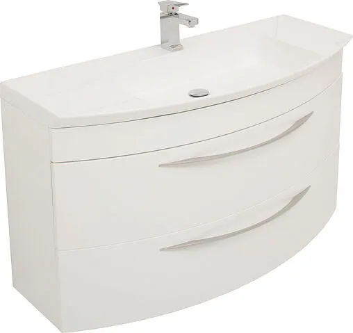 Тумба-умывальник подвесная Aquanet Лонг 120 белый глянец 00187921+НФ-00006753