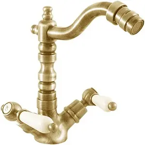 Смеситель для биде Rav Slezak Morava retro золото/белый MK520.5/9Z, 1