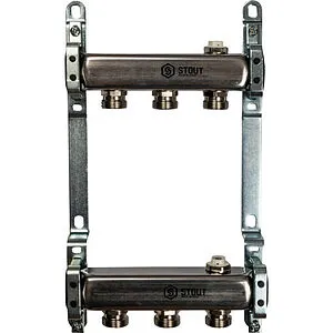 Группа коллекторная распределительная 3 отвода 1&quot;в/в x ¾&quot;ек Stout SMS 0923 000003, 1