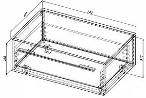 Тумба подкатная Aquanet Нота 75 чёрный 00170732 Тумба подкатная Aquanet Нота 75 чёрный 00170732, 2