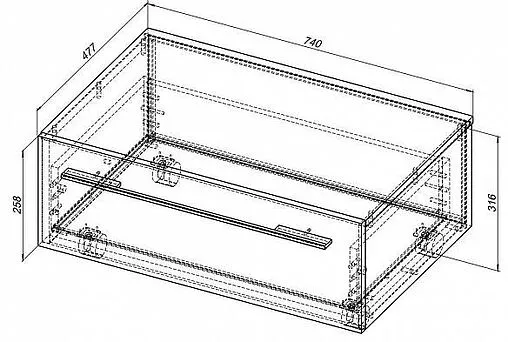 Тумба подкатная Aquanet Нота 75 чёрный 00170732