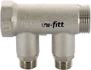 Коллектор запорный проходной 2 отвода 1&quot;в/н x ½&quot;к Uni-fitt 424N4220, 5
