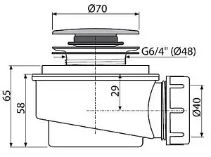 Сифон для душевого поддона AlcaPlast хром A476 Сифон для душевого поддона AlcaPlast хром A476, 2
