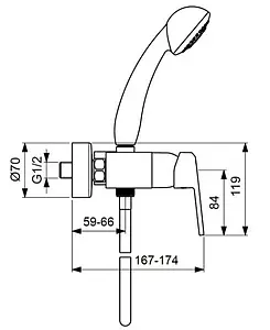 Смеситель для душа Vidima Balance хром BA266AA Смеситель для душа Vidima Balance хром BA266AA, 3
