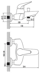 Смеситель для ванны Lemark Poseidon хром LM4232C Смеситель для ванны Lemark Poseidon хром LM4232C, 2