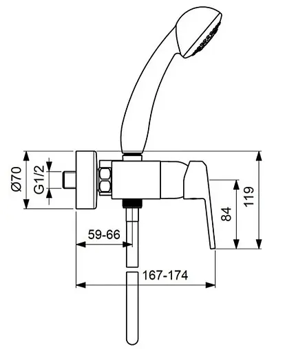 Смеситель для душа Vidima Balance хром BA266AA Смеситель для душа Vidima Balance хром BA266AA