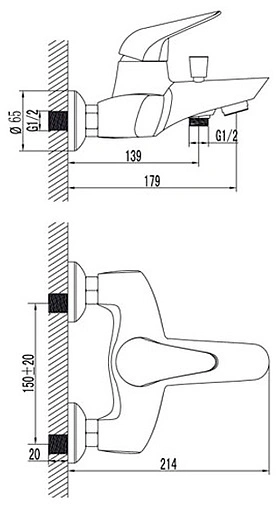 Смеситель для ванны Lemark Poseidon хром LM4232C