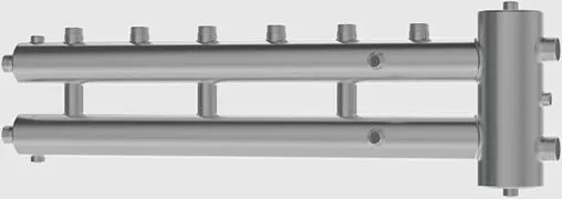 Распределительный коллектор 4 контура с гидрострелкой 1¼&quot;н x 1&quot;н Север-R-М4(Aisi) 1955005