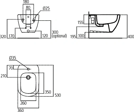 Биде подвесное Ideal Standard Tesi Silk White белый матовый T3552V1