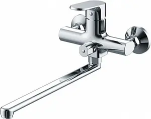 Смеситель для ванны с длинным изливом Bravat Pure хром F6105161C-01A, 1