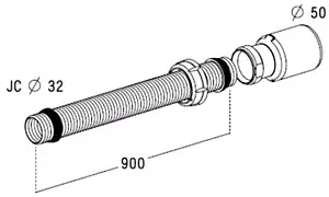 Слив гофрированный Nicoll 6003K 32x50мм L=900мм 0206072 Слив гофрированный Nicoll 6003K 32x50мм L=900мм 0206072, 2