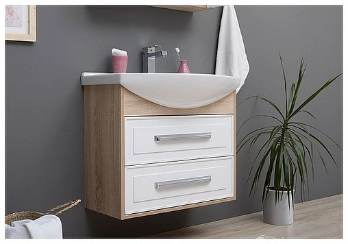 Тумба под умывальник Aquanet Остин 75 белый/дуб сонома 00200909