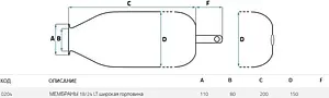 Мембрана для гидроаккумулятора SeFa 18/24 LT-80 F0A0204 Мембрана для гидроаккумулятора SeFa 18/24 LT-80 F0A0204, 2