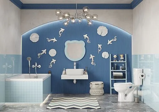 Зеркало Aquaton Каспер Мишка 50 голубой матовый 1A283502CR0E0