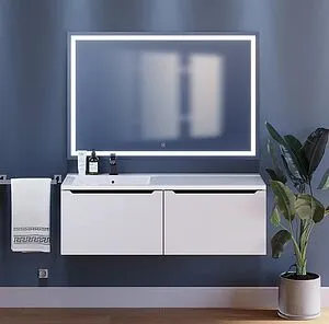 Тумба-умывальник подвесная Uperwood Tanos 120 L белый с графитовыми вставками 291021019 Тумба-умывальник подвесная Uperwood Tanos 120 L белый с графитовыми вставками 291021019, 4