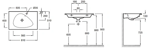 Раковина Jacob Delafon Nouvelle Vague 81 белый EXAR112-00