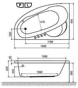 Ванна акриловая Excellent Laguna 150x100 L WAEX.LGL15WH, 3