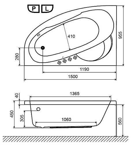 Ванна акриловая Excellent Laguna 150x100 L WAEX.LGL15WH