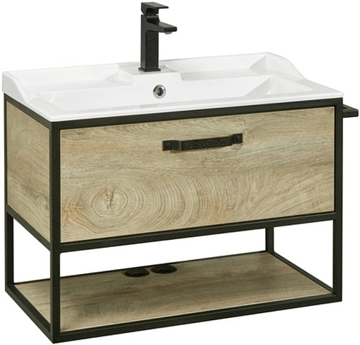 Тумба под умывальник подвесная Aquaton Лофт Фабрик 80 дуб эндгрейн 1A242401LTDU0