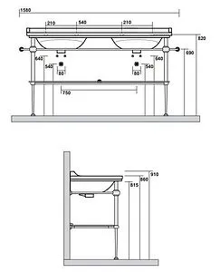 Консоль Kerasan Waldorf 158 золото 9195K2oro Консоль Kerasan Waldorf 158 золото 9195K2oro, 2