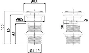 Выпуск автоматический для раковины с переливом Allen Brau Priority Round хром 5.31023-00 Выпуск автоматический для раковины с переливом Allen Brau Priority Round хром 5.31023-00, 2