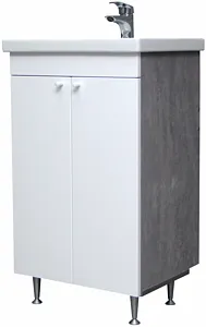 Тумба-умывальник напольный Домино Промо 50 бетон/белый DP2616T+S-UM-COM50/1-w, 1