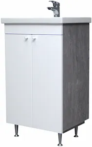 Тумба-умывальник напольная Домино Промо 50 бетон/белый DP2616T+S-UM-COM50/1-w, 1