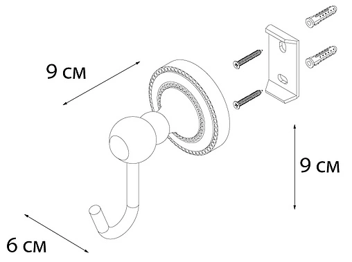 Крючок Fixsen Antik бронза FX-61105