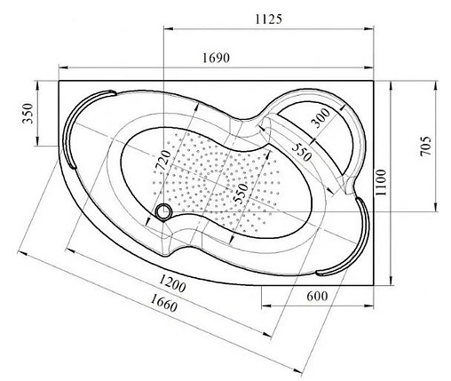 Ванна акриловая Radomir Ирма 169х110 R 2-01-0-2-1-217