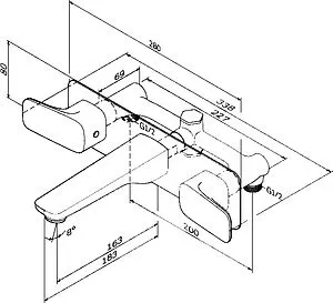 Смеситель для раковины из стены Am.Pm Spirit хром F7072400 Смеситель для раковины из стены Am.Pm Spirit хром F7072400, 2
