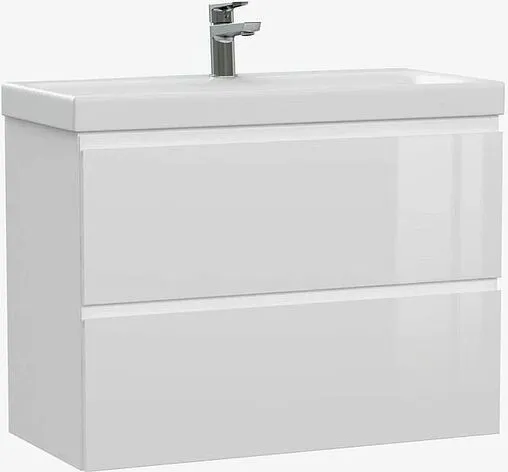 Тумба-умывальник подвесная Cersanit Moduo Slim 80 белый 64126+S-UM-MOD80SL/1